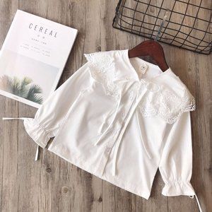 Youth Lace Shirt Girl's White Shirt
